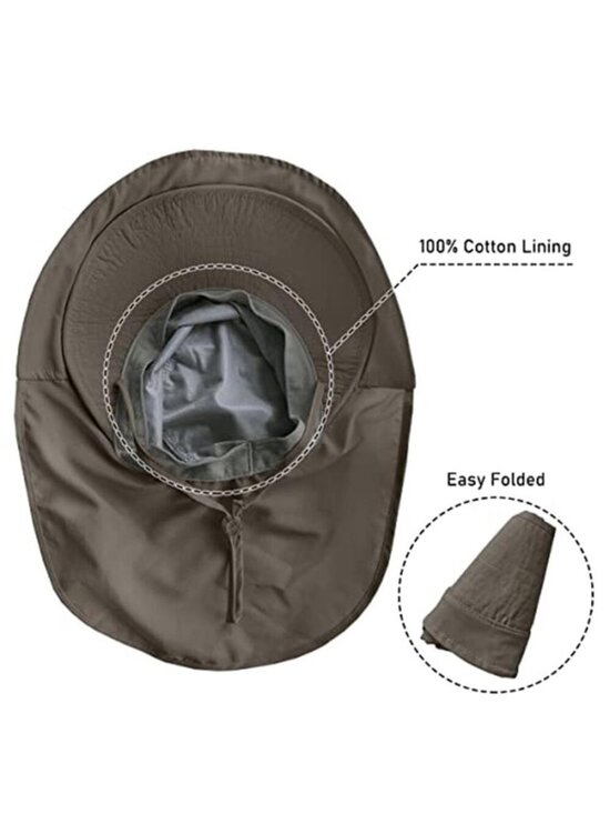 2 Pack Sun Hat UPF 50+ Wide Brim and Ponytail Hole, Hiking Safari Hat with Neck main image 4